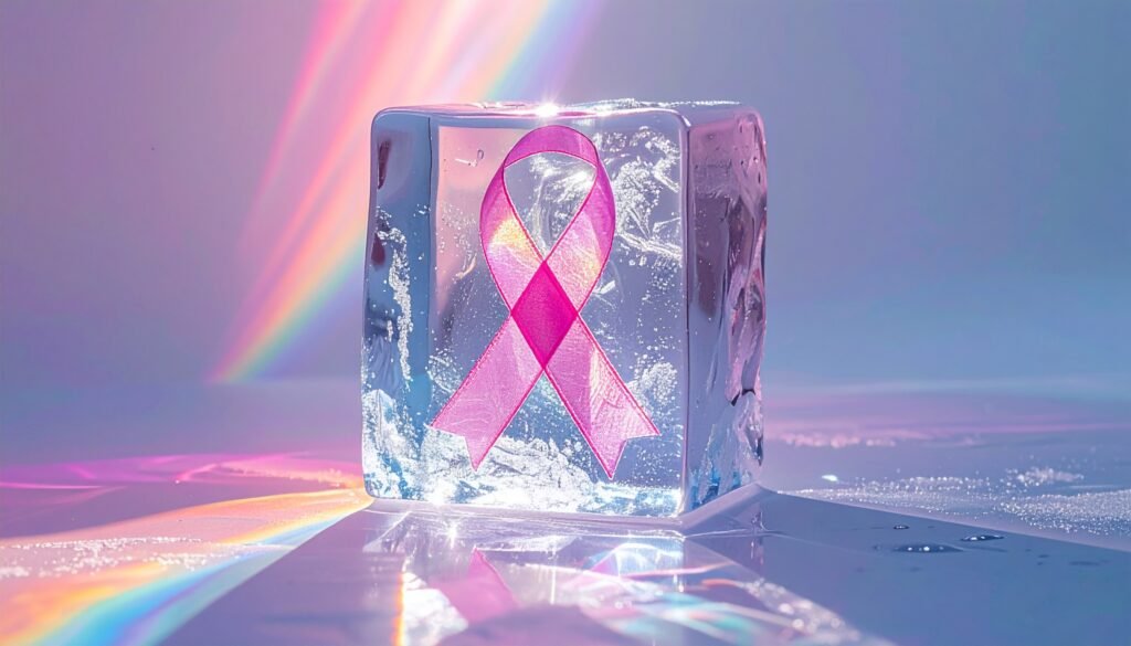 Pink breast cancer ribbon for awareness