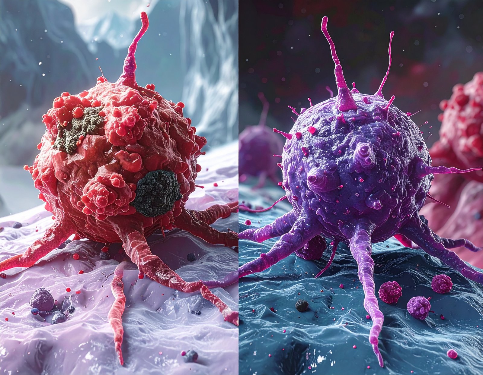 Two different types of cancer